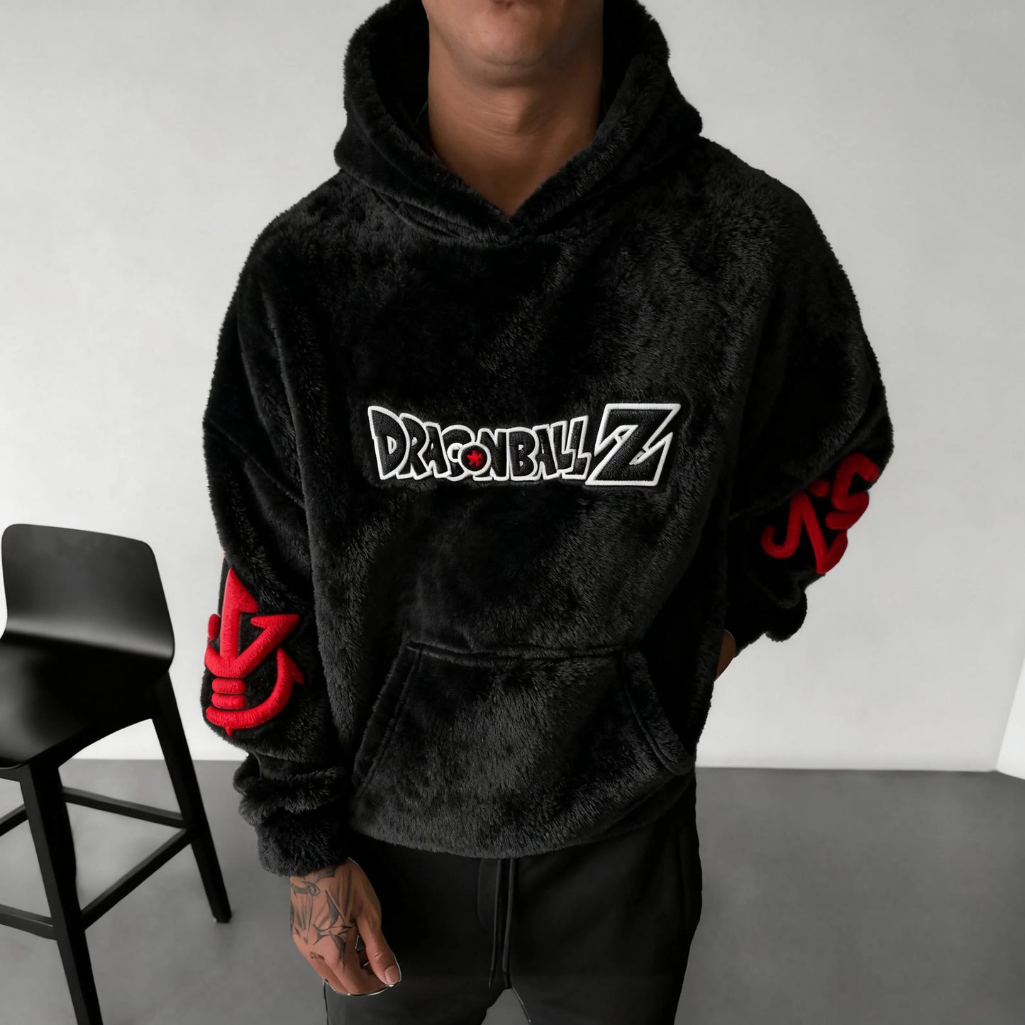 Color Blocked Plush Hoodie