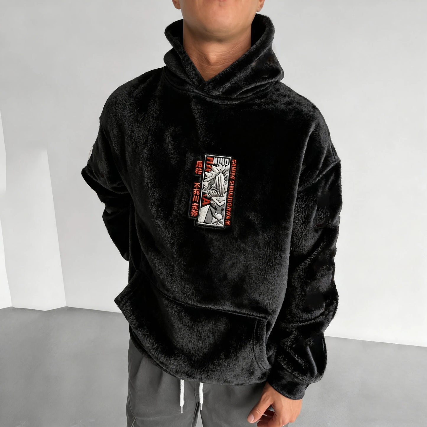 Color Blocked Plush Hoodie