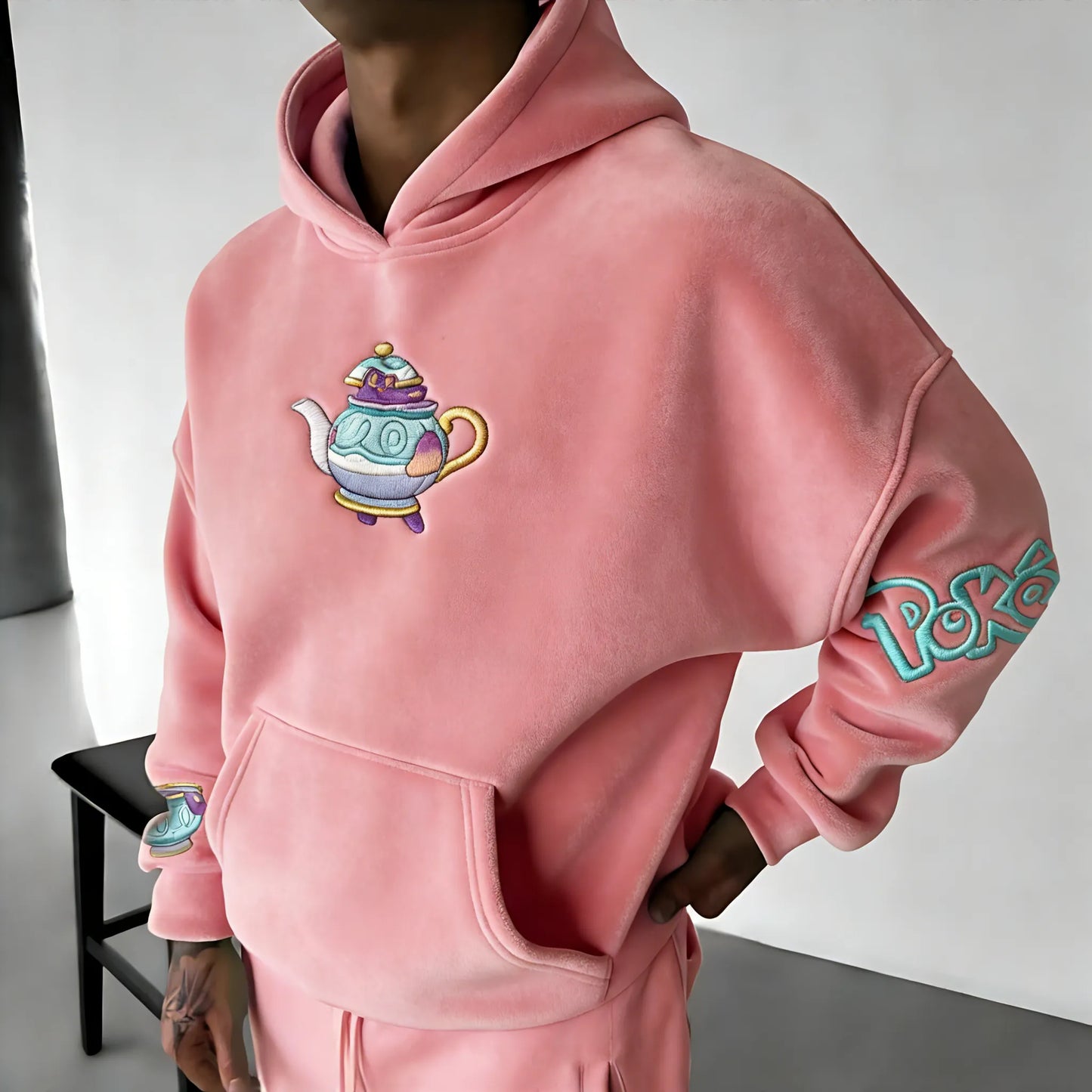 Color-blocked Unisex Fleece Oversized Hoodie