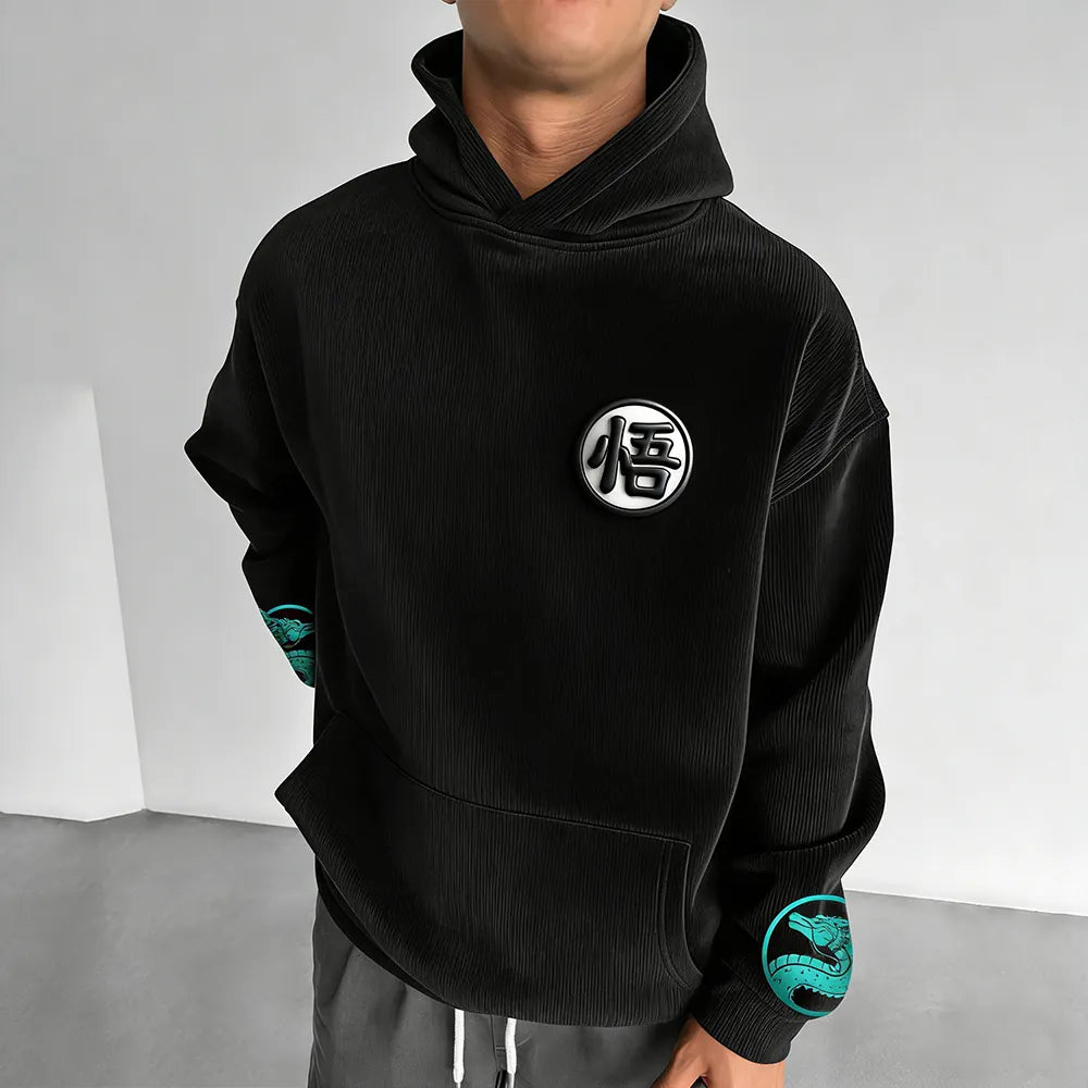 Color Blocked Corduroy Hoodie