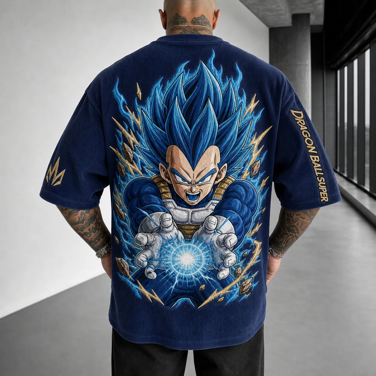 Unisex Loose-Fit Anime Vertical Stripe T-Shirt