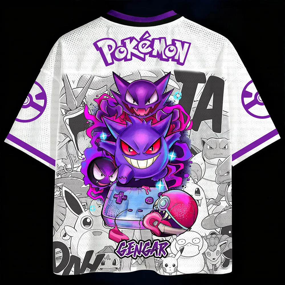 Unisex Anime Retro Mesh Sports Jersey T-Shirt