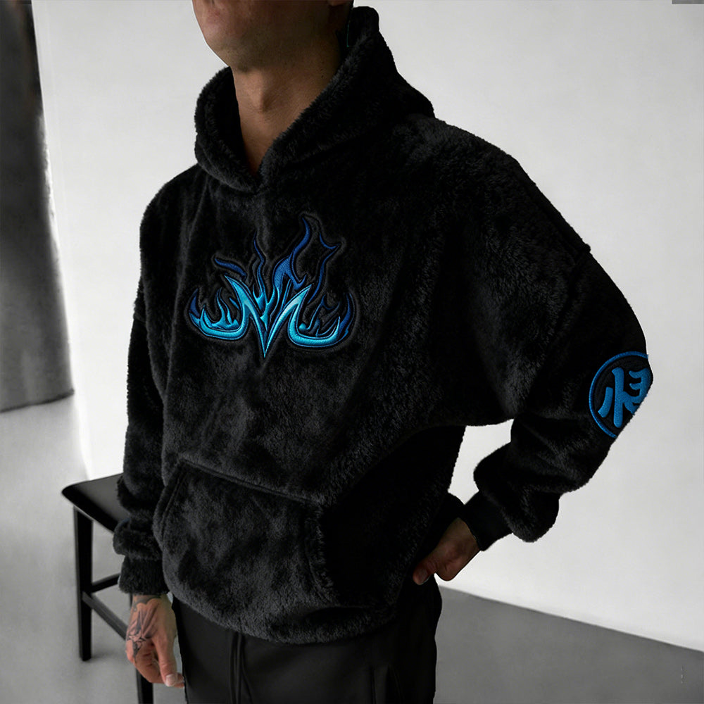 Color Blocked Plush Hoodie