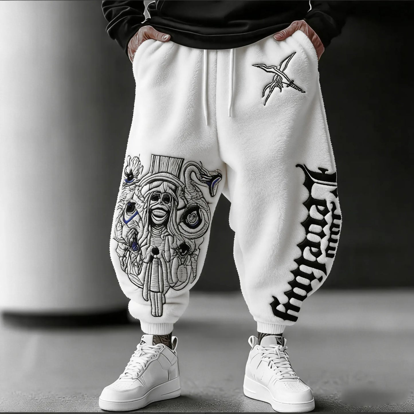 Men Agatsuma Color-blocked Plush Pants