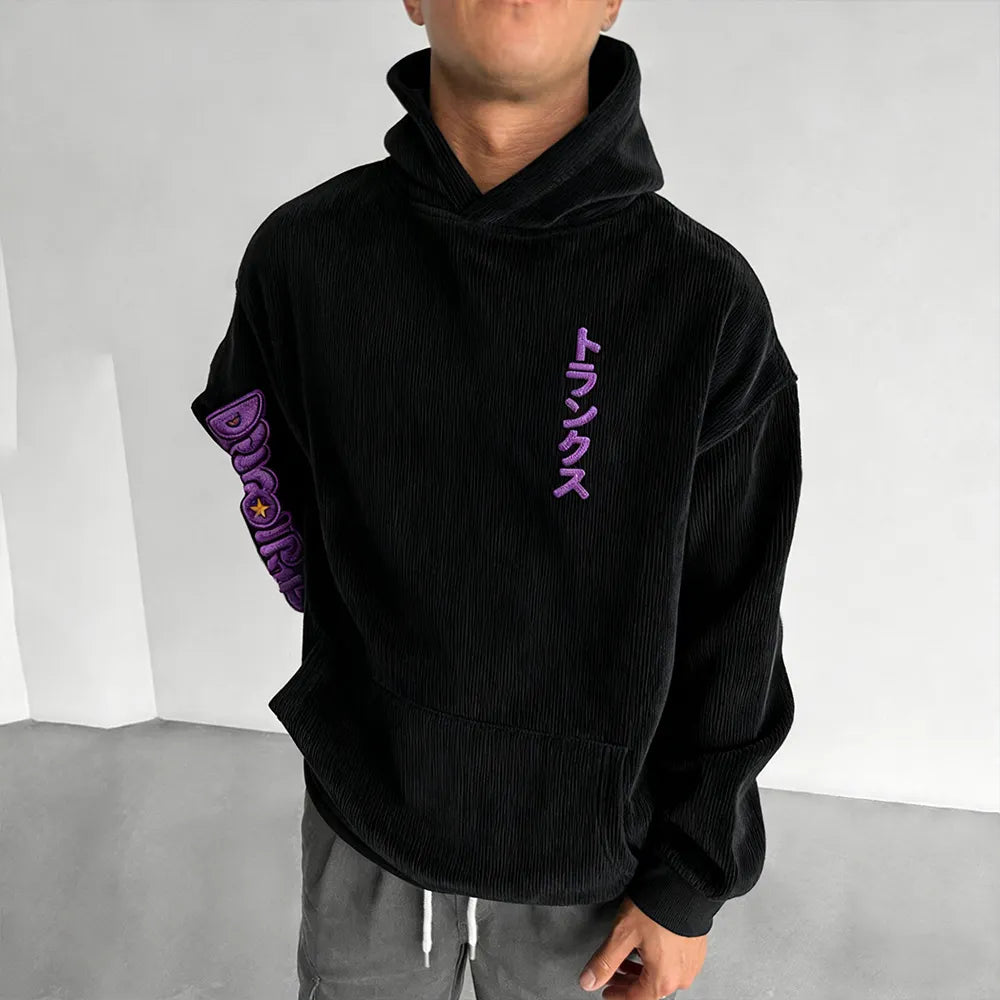 Color Blocked corduroy Hoodie