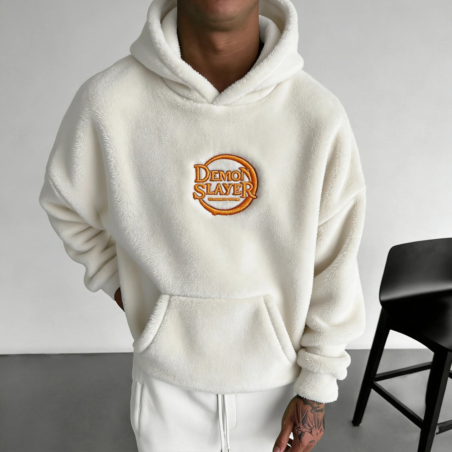 : Kamado Color-blocked Plush Hoodie