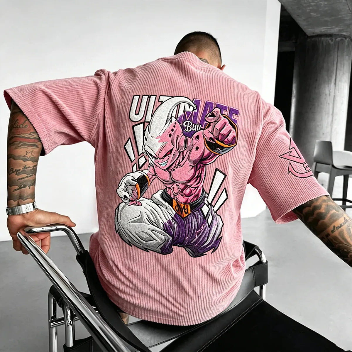 Anime Vintage Waffle Knit T-Shirt