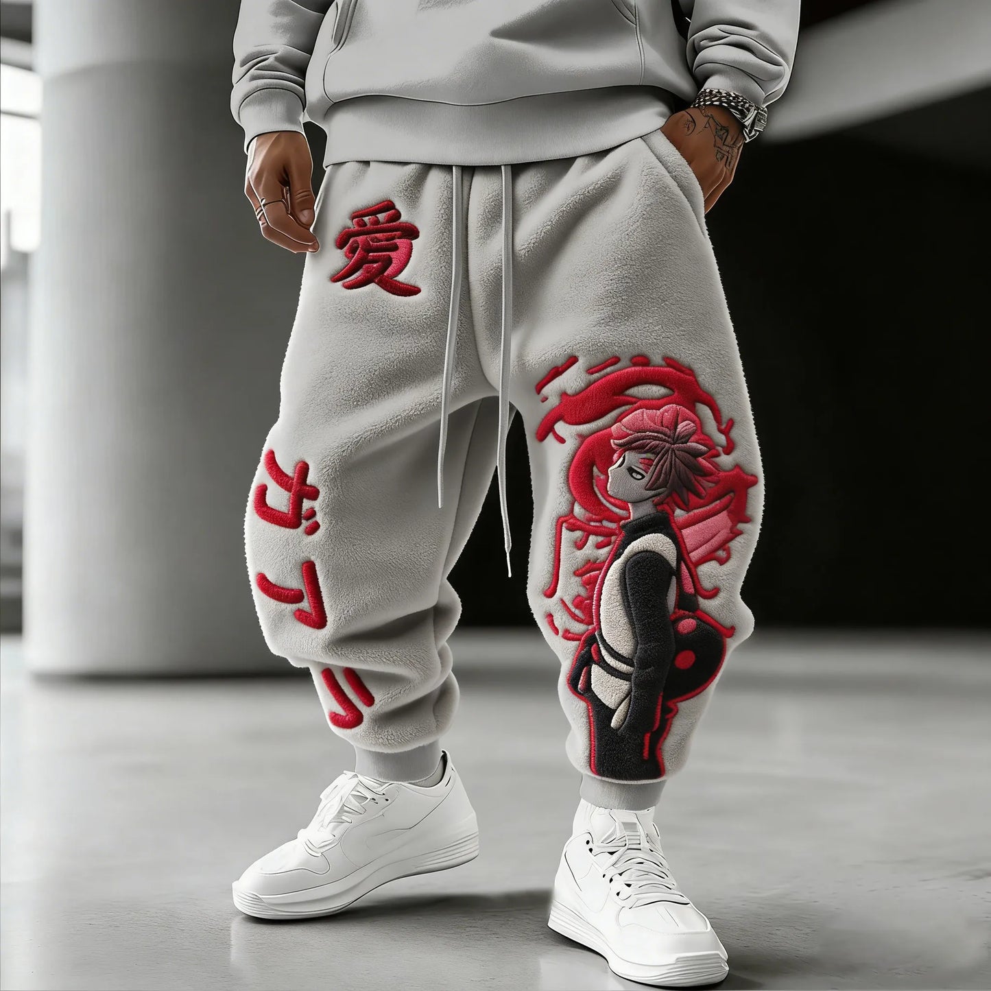Color-blocked Plush Pants