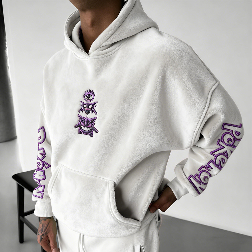 Color Blocked Suede Hoodie