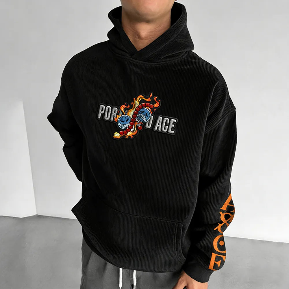 Color Blocked corduroy Hoodie