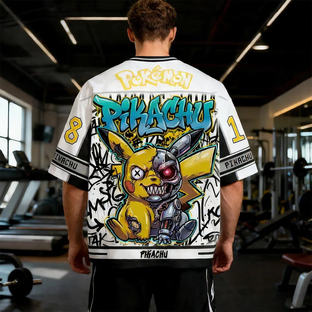 Unisex Anime Retro Mesh Sports Jersey T-Shirt