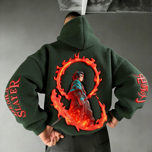 Men  Color-blocked Plush Hoodie