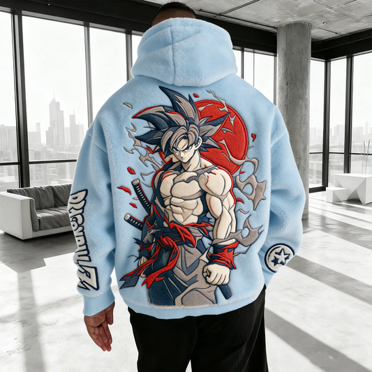 Unisex Anime Inspired Vintage Plush Hoodie