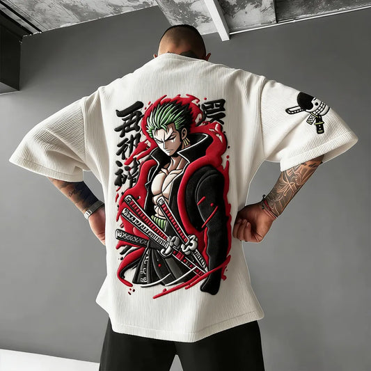 Unisex Anime Inspired Vintage Corduroy T-Shirt