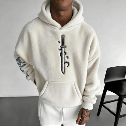 Color-blocked Plush Hoodie