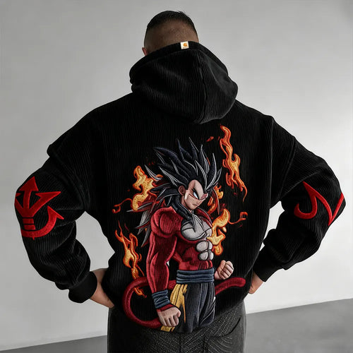 Color Blocked corduroy Hoodie