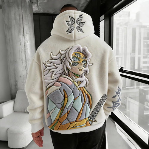 Color-blocked Plush Hoodie