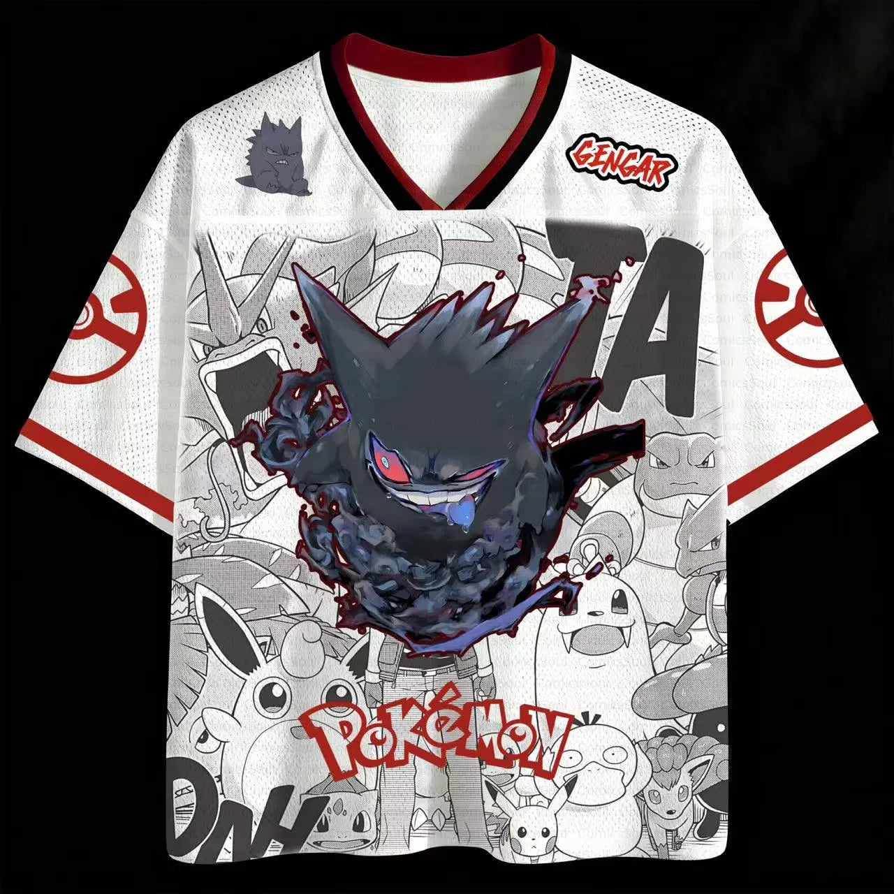 Unisex Anime Retro Mesh Sports Jersey T-Shirt