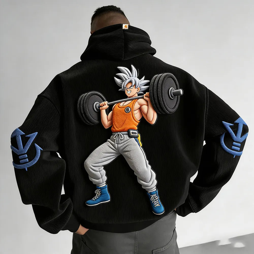 Color Blocked Corduroy Hoodie