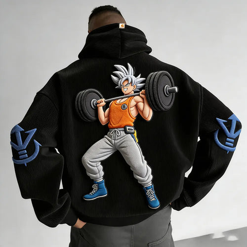 Color Blocked Corduroy Hoodie