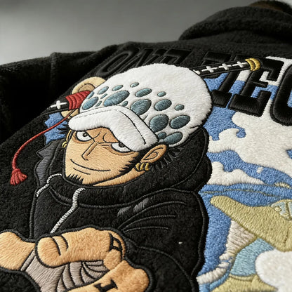 Unisex  : Trafalgar Law Color-blocked Plush Hoodie