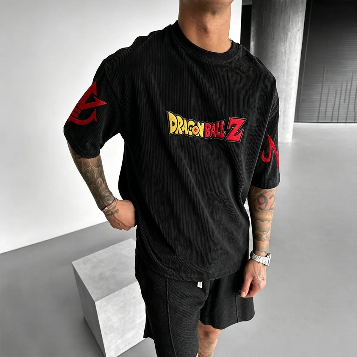 Anime Vintage Waffle Knit T-Shirt