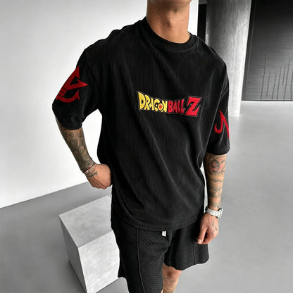 Anime Vintage Waffle Knit T-Shirt