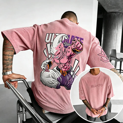 Anime Vintage Waffle Knit T-Shirt