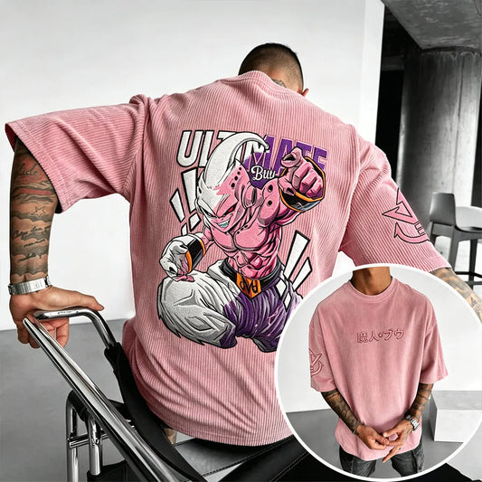 Anime Vintage Waffle Knit T-Shirt
