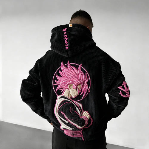 Color Blocked corduroy Hoodie