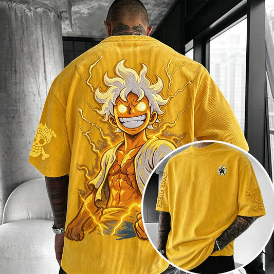 Anime Vintage Waffle Knit T-Shirt