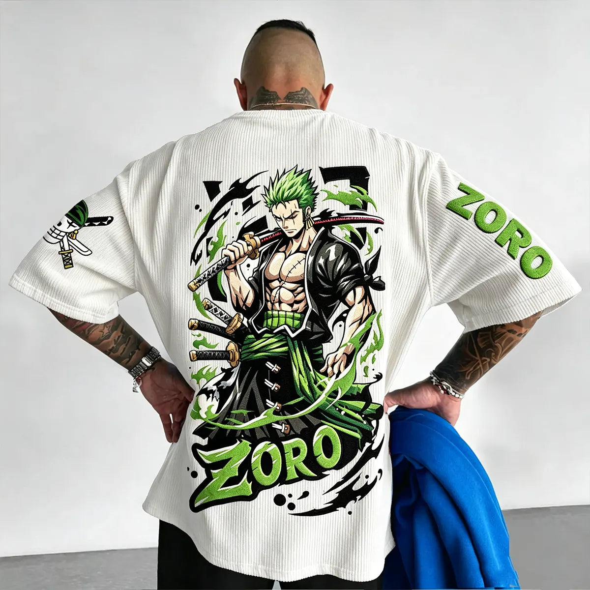 Anime Vintage Waffle Knit T-Shirt