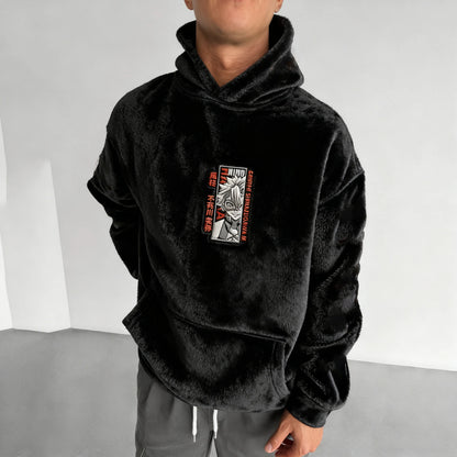Color Blocked Plush Hoodie