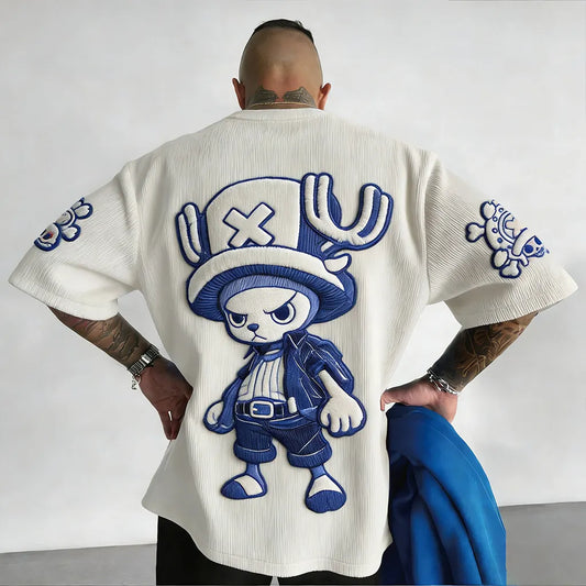 Unisex Anime Inspired Vintage Corduroy T-Shirt