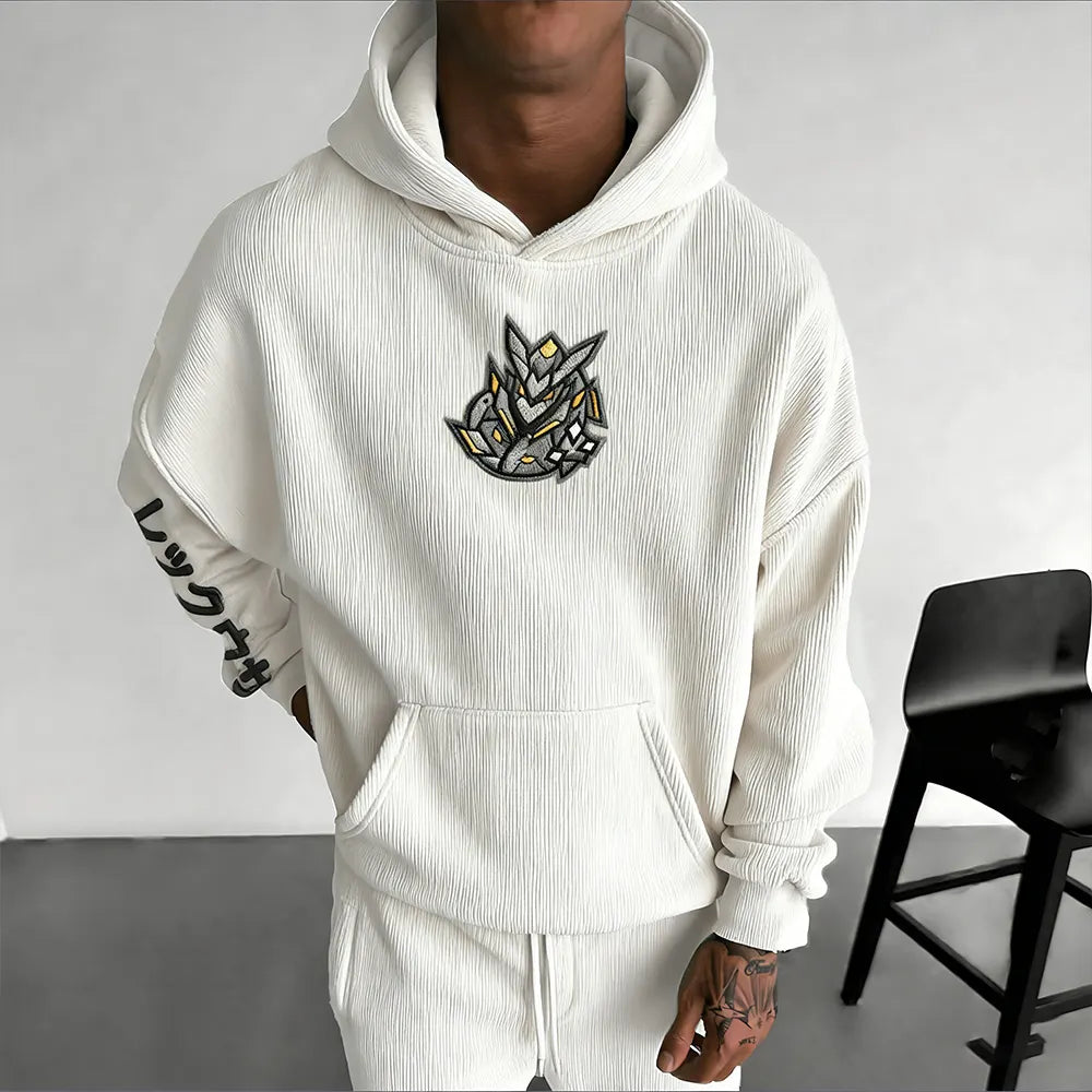 Color Blocked corduroy Hoodie
