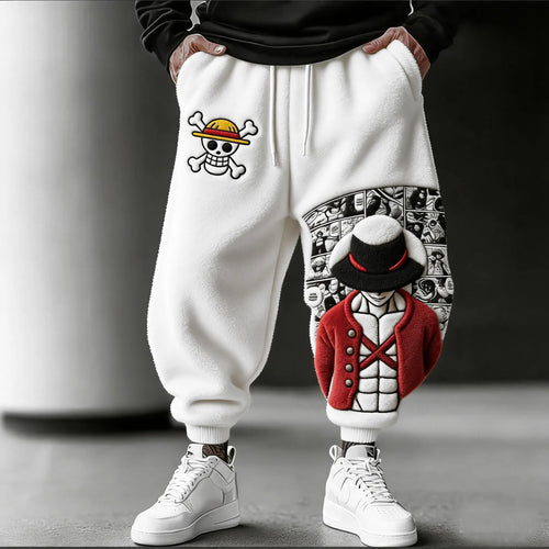 Color-blocked Plush Pants
