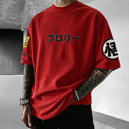 Anime Vintage Waffle Knit T-Shirt