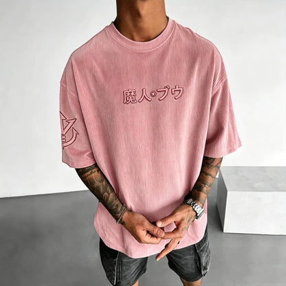 Anime Vintage Waffle Knit T-Shirt