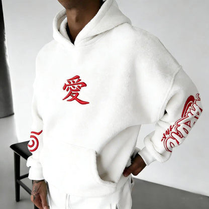Unisex  Color-blocked Plush Hoodie