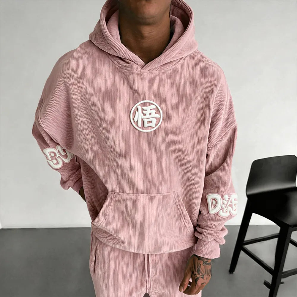 Color Blocked corduroy Hoodie