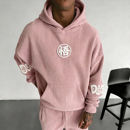 Color Blocked corduroy Hoodie