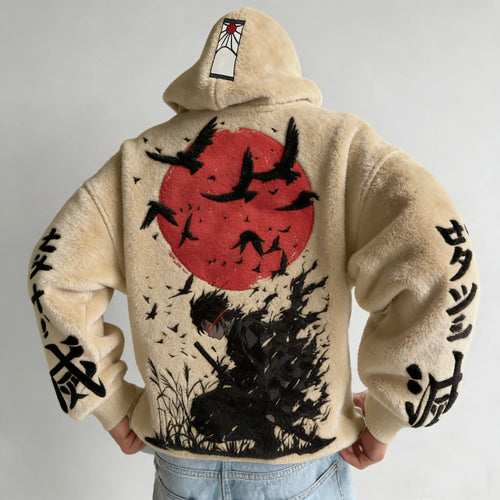 Men   Kamado Color-blocked Plush Hoodie
