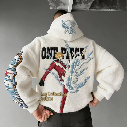 Unisex     Log Collection Embroidery Sherpa Hoodie