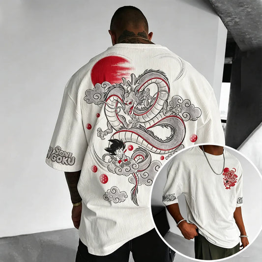 Anime Vintage Waffle Knit T-Shirt