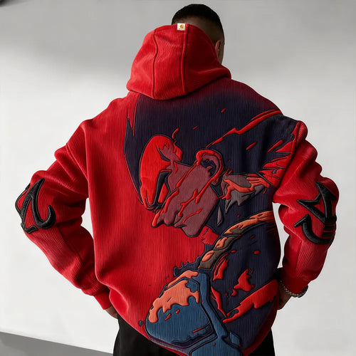 Color Blocked corduroy Hoodie