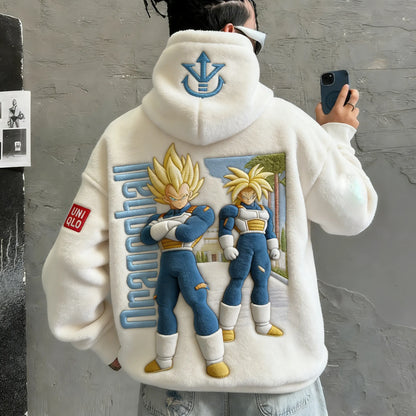 Color Blocked Collaboration Plush Hoodie