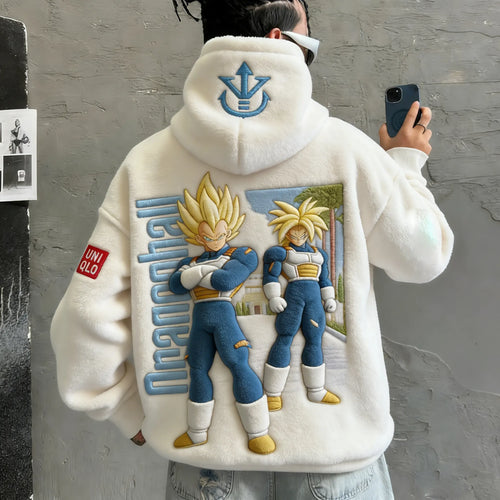 Color Blocked Collaboration Plush Hoodie