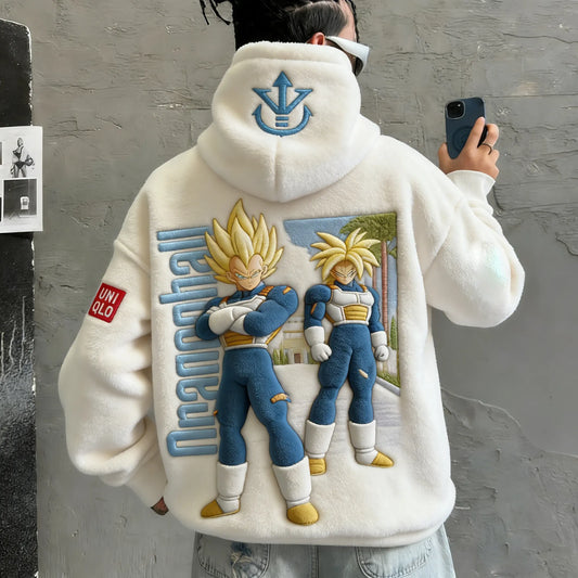 Color Blocked Collaboration Plush Hoodie