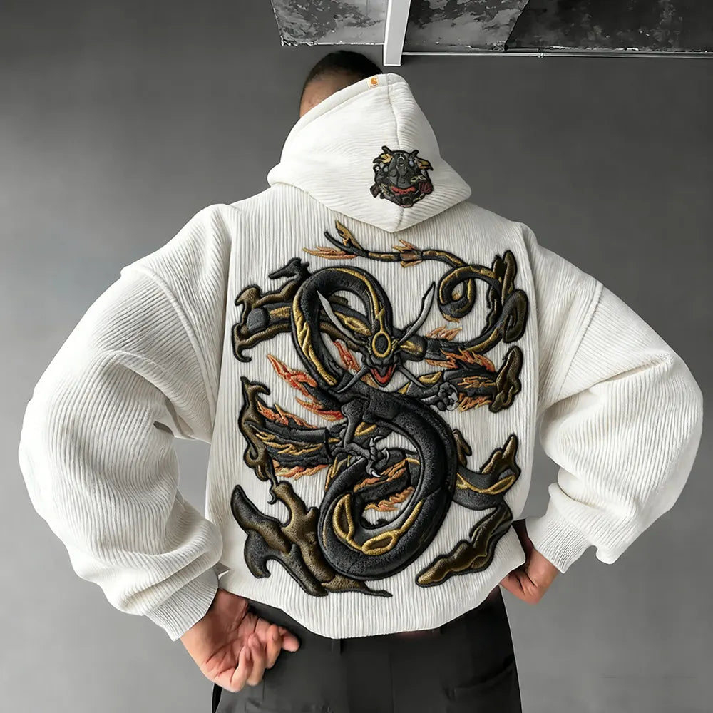 Color Blocked corduroy Hoodie