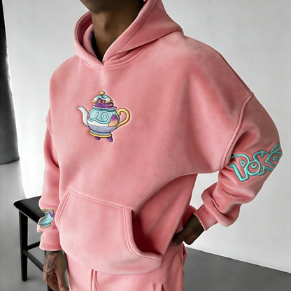 Color-blocked Unisex Fleece Oversized Hoodie
